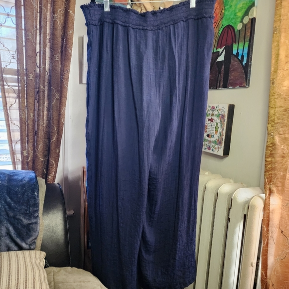 AGB Womens Sz 1X GUC Blue Bohemian Pants with Built in Liner - Picture 3 of 6